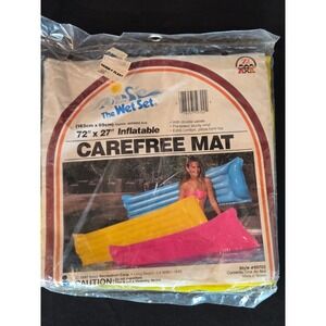 Vintage 1987 The‎ Wet Set Carefree Mat 72" x 27" Inflatable Pool Float NIP